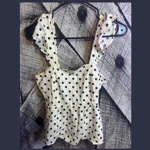 Elegant Black and White Polka Dot Blouse